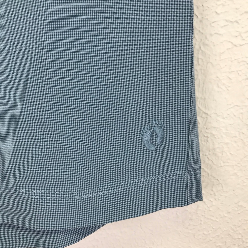 NEW Hang Ten Hybrid Board Shorts Mens 32 Blue Micro Check Stretch Quick Dry - Picture 3 of 13